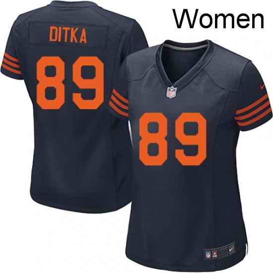 Womens Nike Chicago Bears 89 Mike Ditka Game Navy Blue Alternate NFL Jersey
